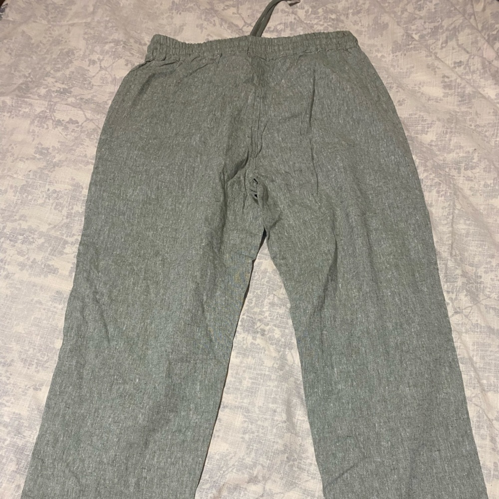 Hemp hoodlamb cropped women’s pants size medium green